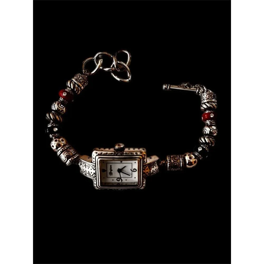 Brighton Short Hills Japan Movement Silver Watch 14 Colorful Beads New Battery